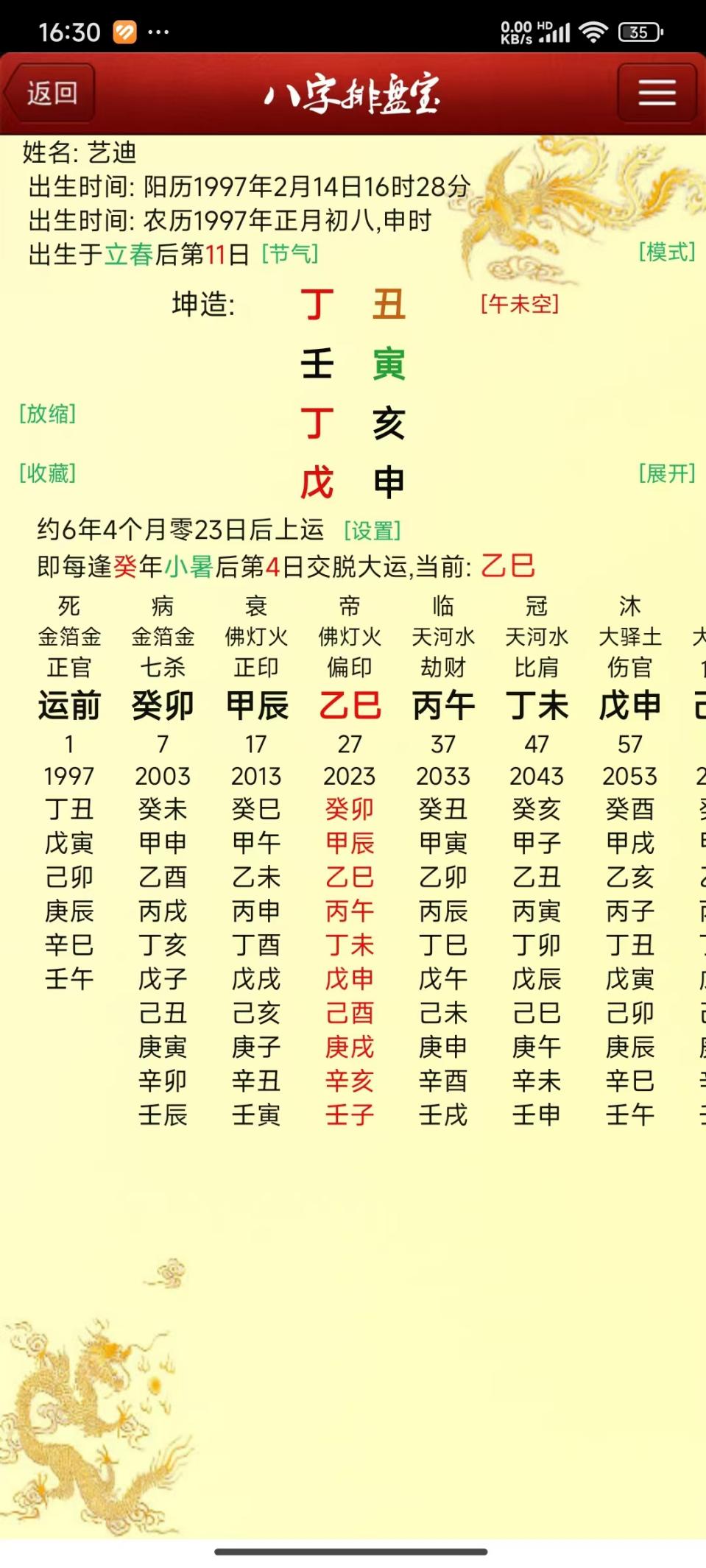 说明: 王艺迪的八字